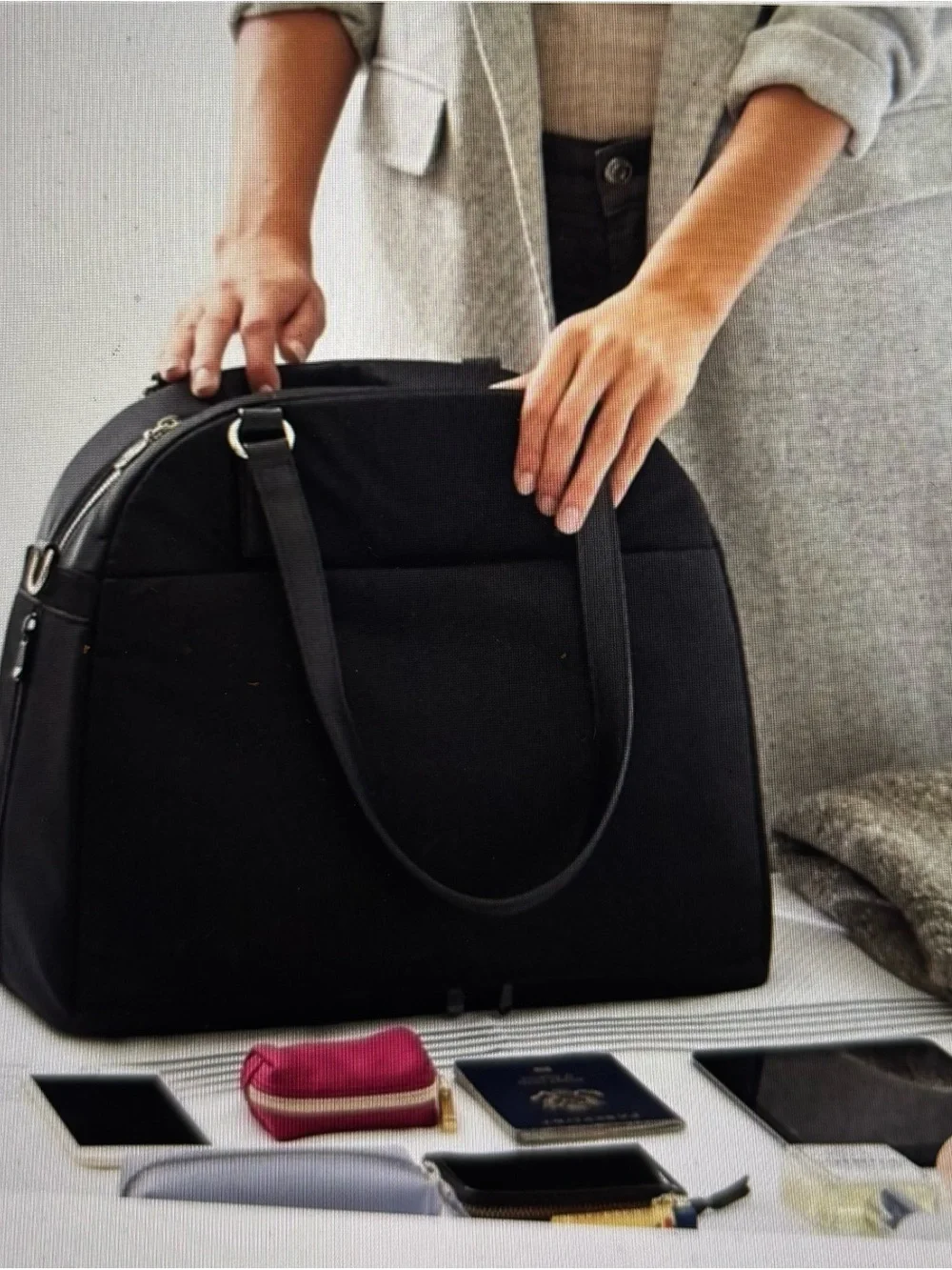 Lo & Sons O.M.G Bag Black/Gold/Lavender NWT